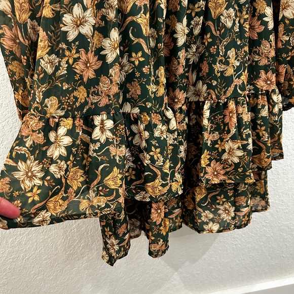 Green floral mini dress - Picture 4 of 8